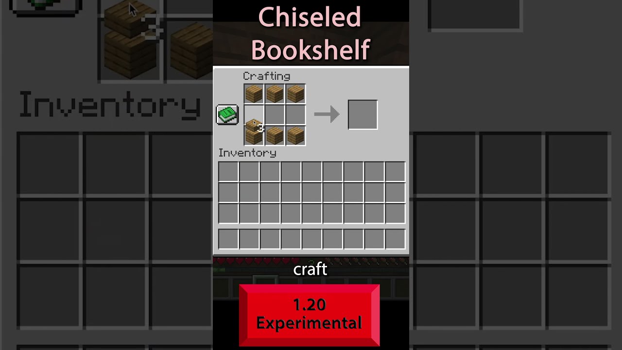 Chiseled Bookshelf Minecraft Crafting Recipe 1.20 